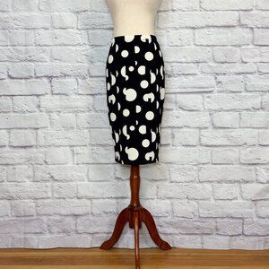 Tildon Black & White Polka Dot Pencil Skirt